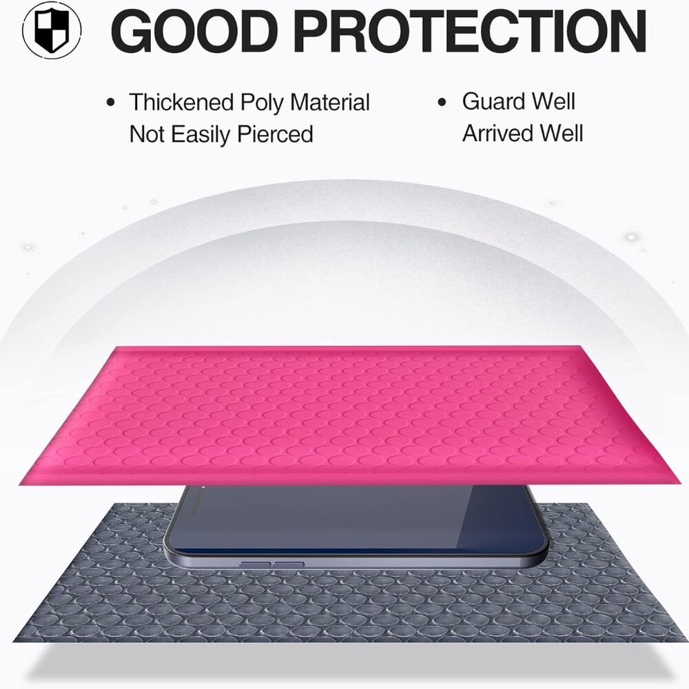 🔥12 Pack Hot Pink Bubble Mailers 6x10 Padded Poly Shipping Envelopes #0 - Picture 5 of 7
